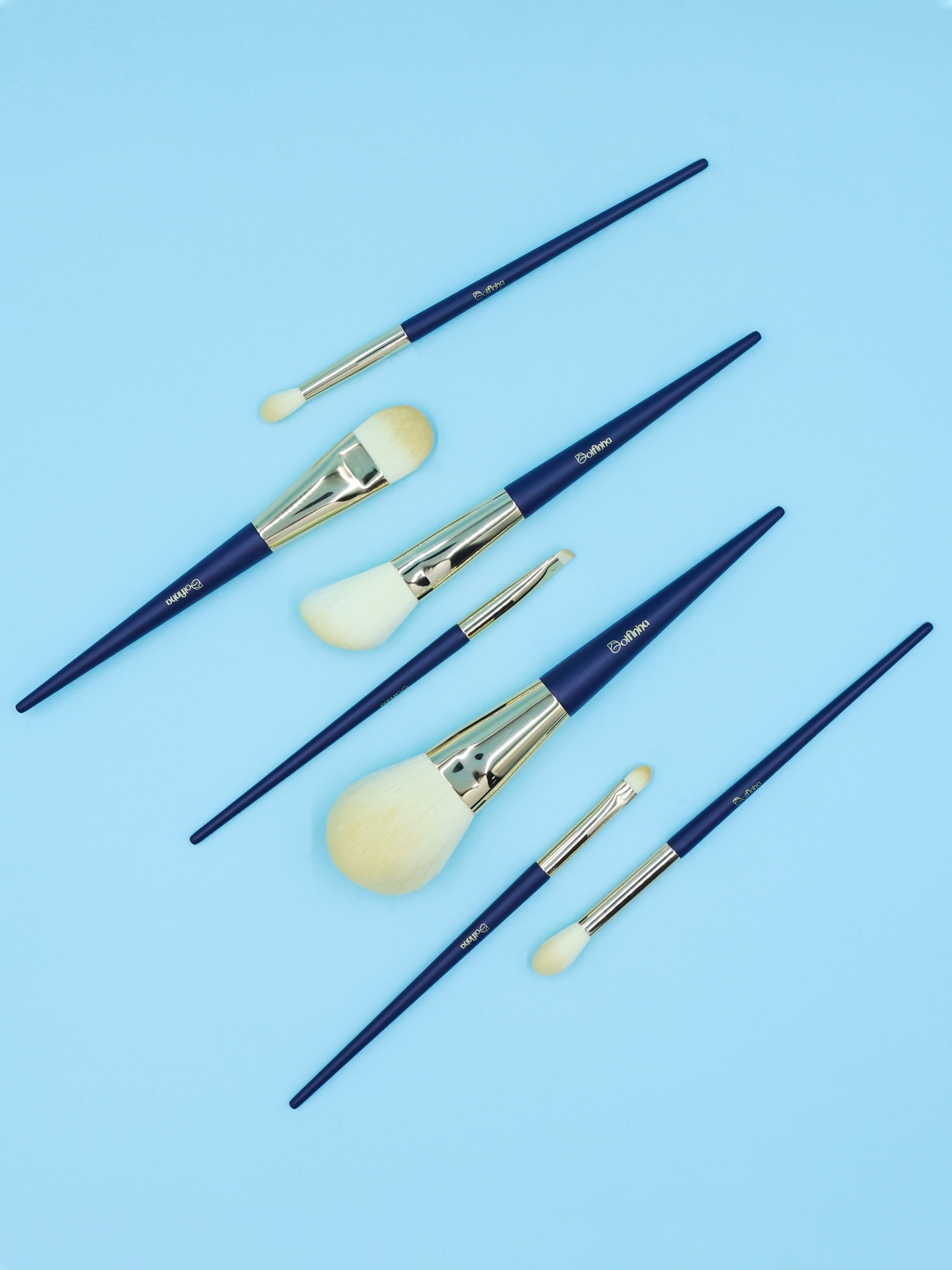 Kit 7 Pincéis de Maquiagem Coleção Lenda do Mar Profundo - Dolfinha