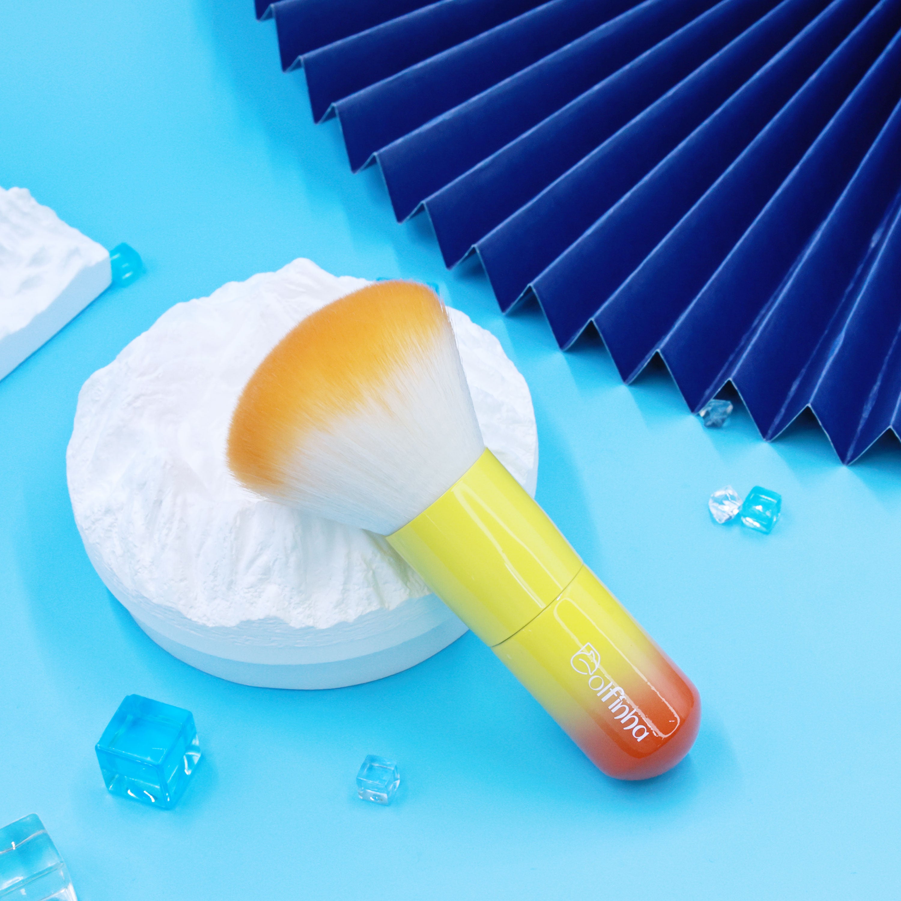 Pincel para pó gradiente amarelo - Dolfinha