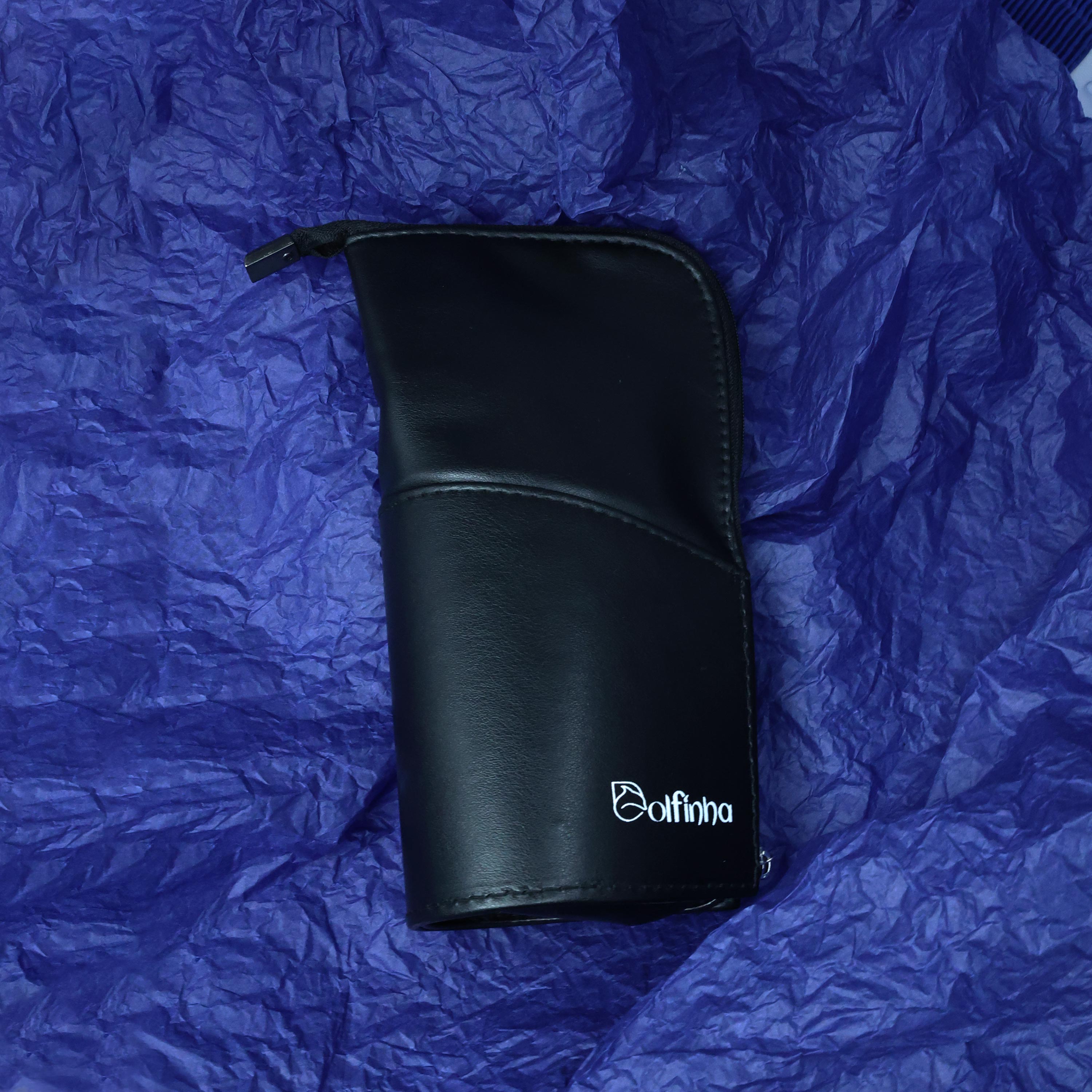 Bolsa/Estojo vertical para pincéis de maquiagem preta profissional - Dolfinha