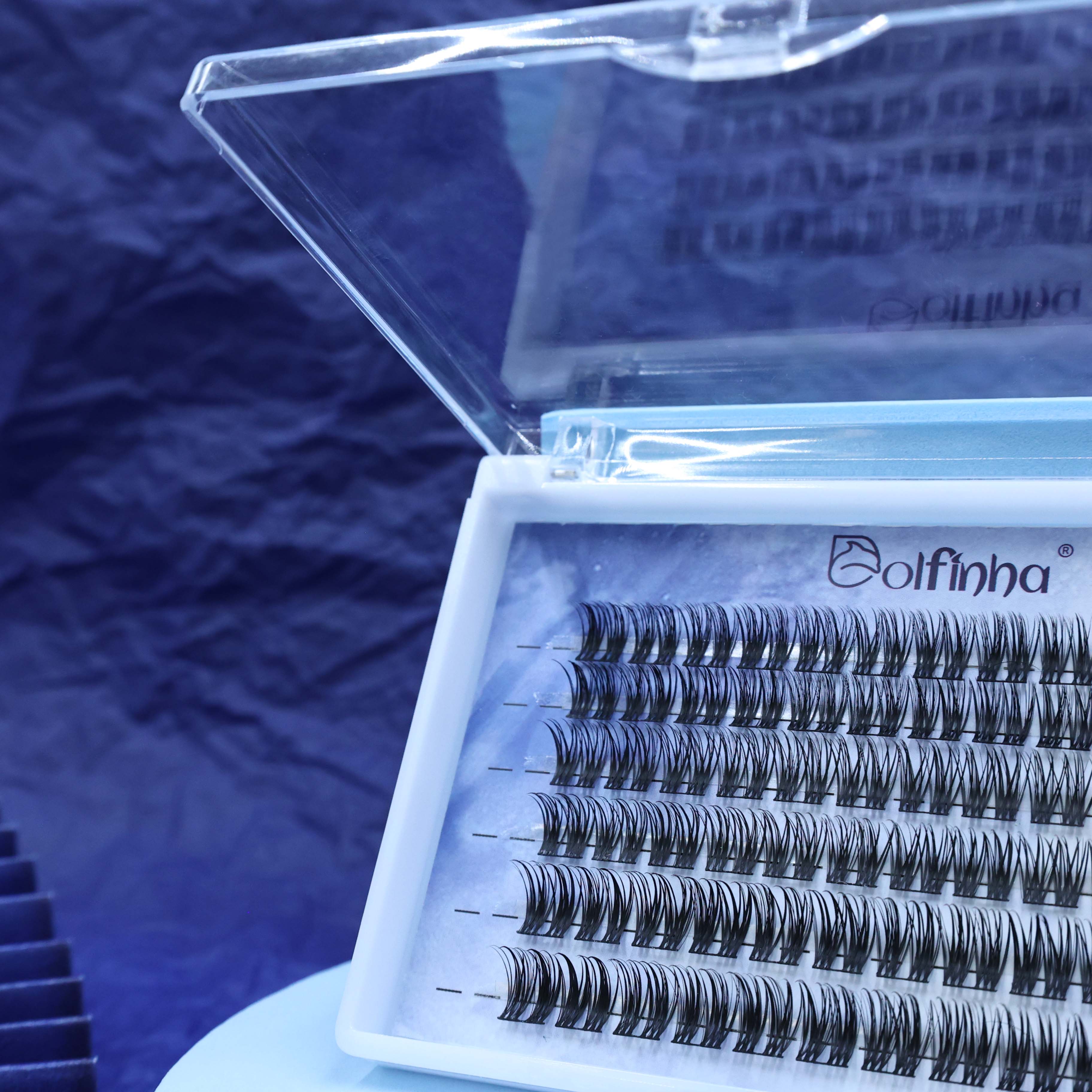 Cílios postiços tufinhos Curvatura D 10,11 e 12mm -modelo viola - Dolfinha