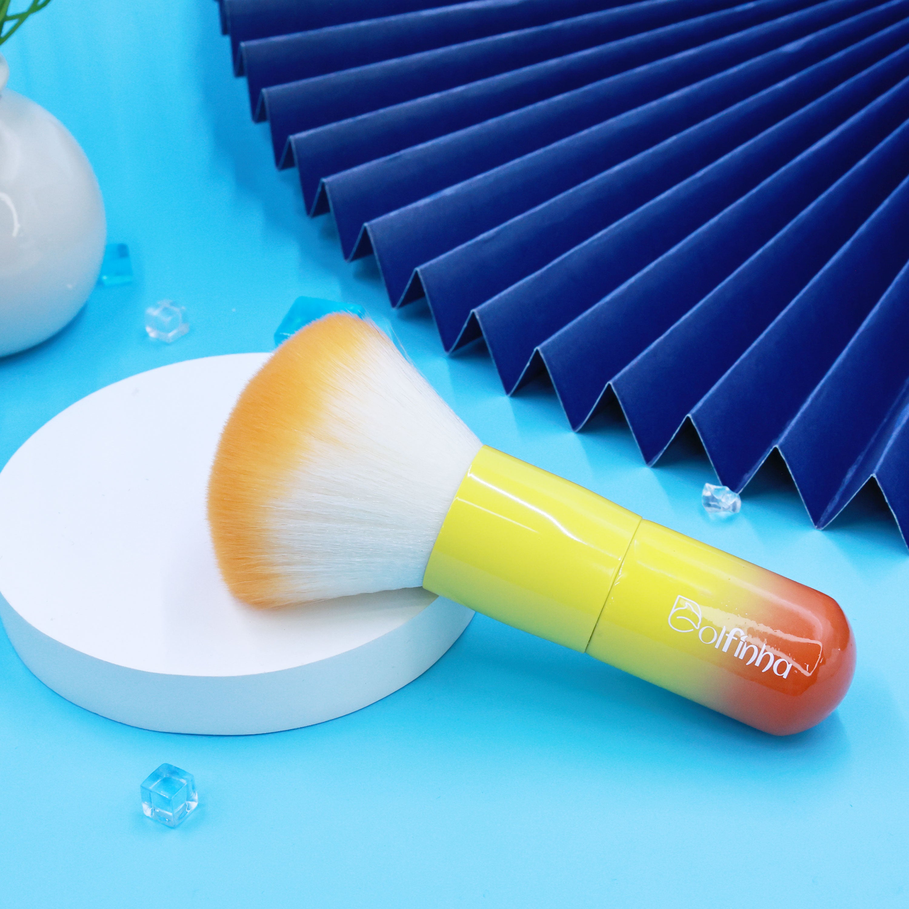 Pincel para pó gradiente amarelo - Dolfinha