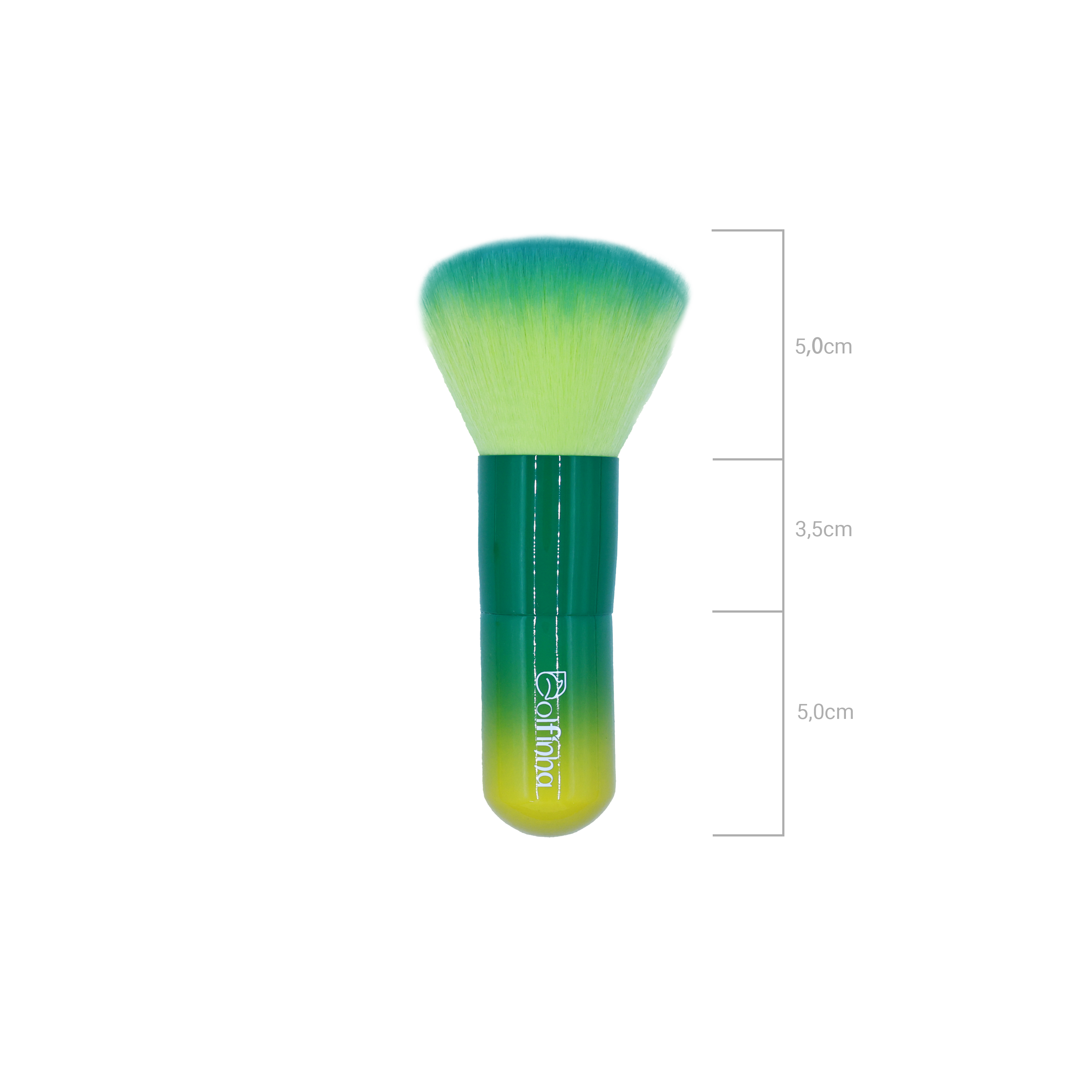Pincel para pó gradiente verde redondo - Dolfinha